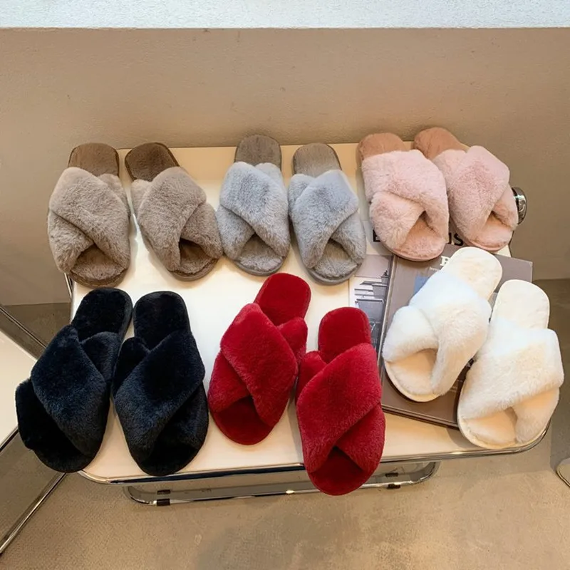 2024 Winter Warm Cute Slippers Women Home Indoor Casual Slippers Female Fluffy Shoes Cross Design Slides Ladies Soft Sandals 
2024 Winter Warm Cute Slippers Women Home Indoor Casual Slippers Female Fluffy Shoes Cross Design Slides Ladies Soft Sandals