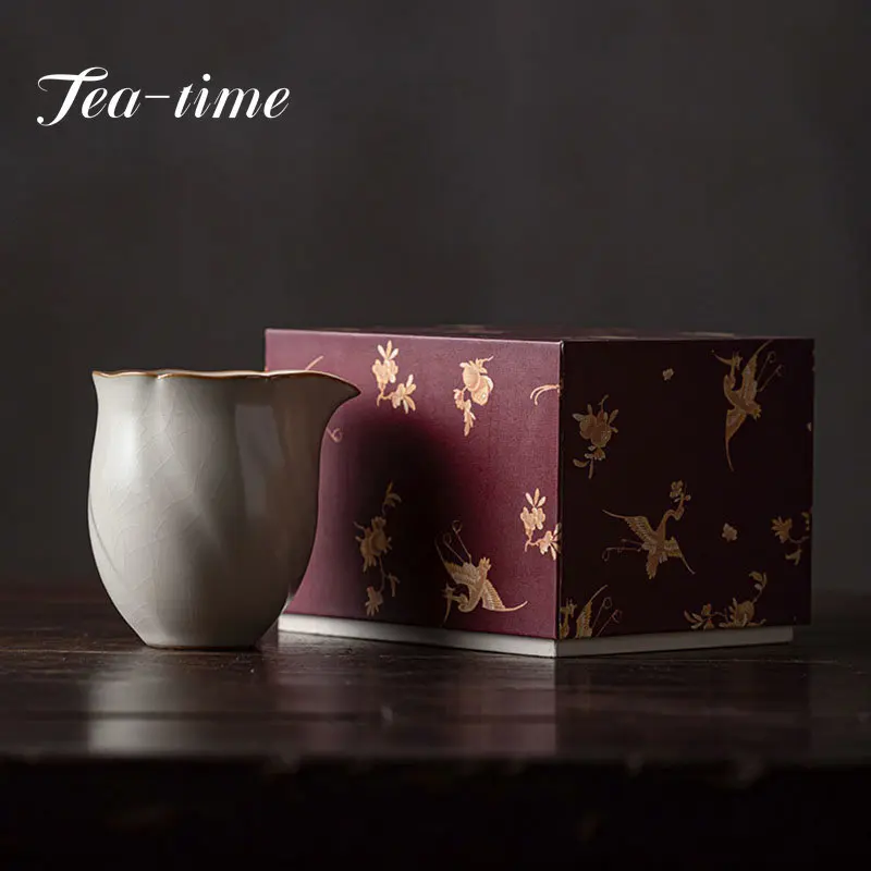 

Chinese Style Handmade Ceramics Tea Pitcher Ru Kiln Justice Cup Can Improve Gracked Glaze Household Kung Fu Teaset Tea Tableware