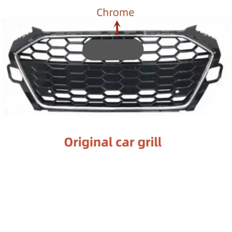 

whole grill for Audi A4 Non S-line B9.5 sport style Front bumper grill with honeycomb grille ABS change to S4 2020-2022 tools