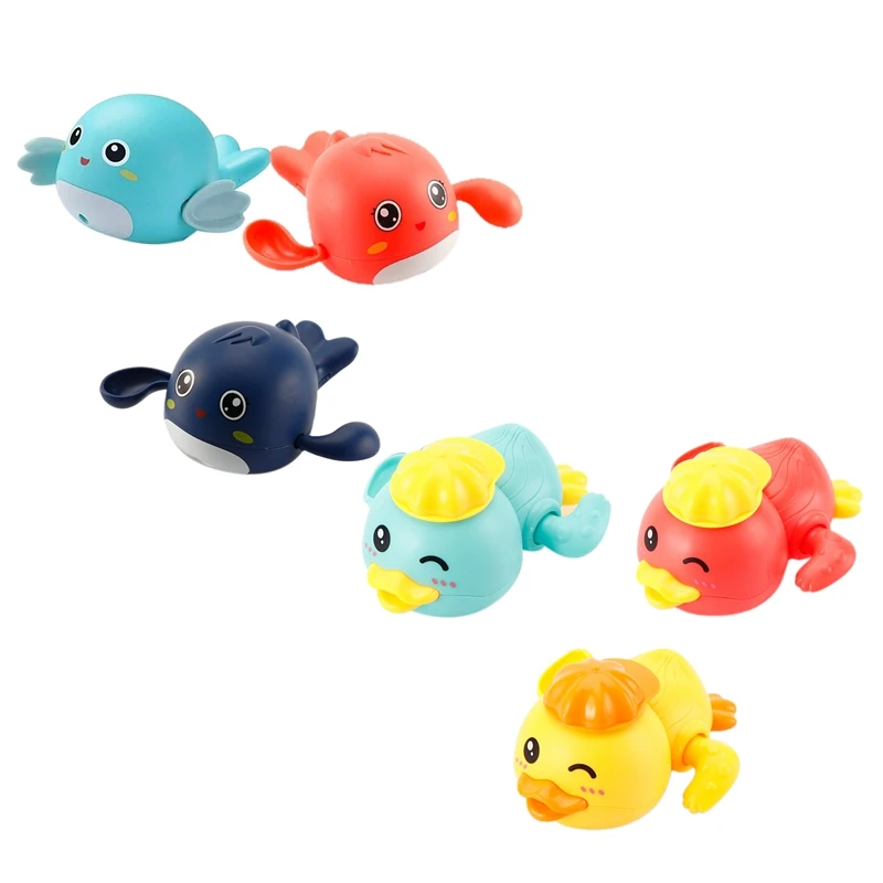 

3 Pieces Water Toys Cute Cartoon Animal Classic Baby Infant Wound-Up Chain Clockwork Swimming Bath Toys