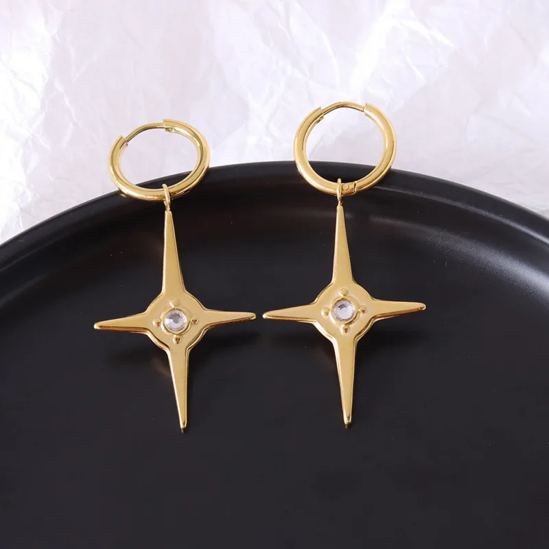 Stainless Steel Punk Fashion Drop Earrings Designer Gift For Women Hexagonal Awn Star Zircon Hip Hop Woman Accessories Jewelry
Stainless Steel Punk Fashion Drop Earrings Designer Gift For Women Hexagonal Awn Star Zircon Hip Hop Woman Accessories Jewelry