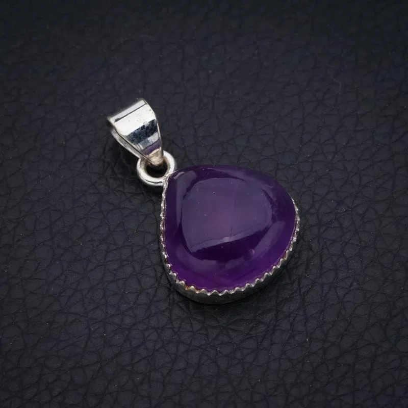 

StarGems Natural Amethyst Handmade 925 Sterling Silver Pendant 1.25" F5311