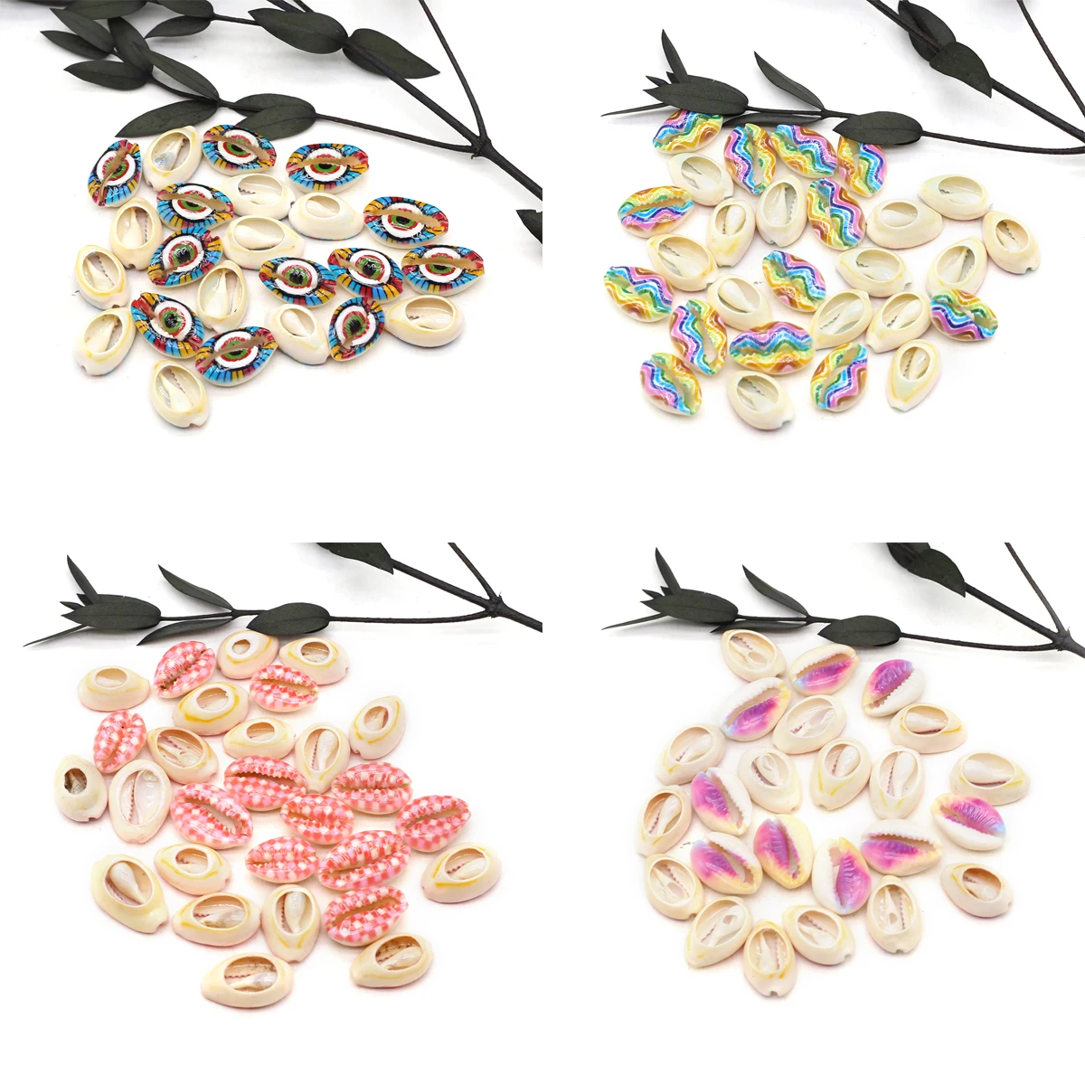 

10 PCS Natural Freshwater Cut Shells Gorgeous Colours Delicate Printed Conch Excellent Accessory Gift For Women and Men