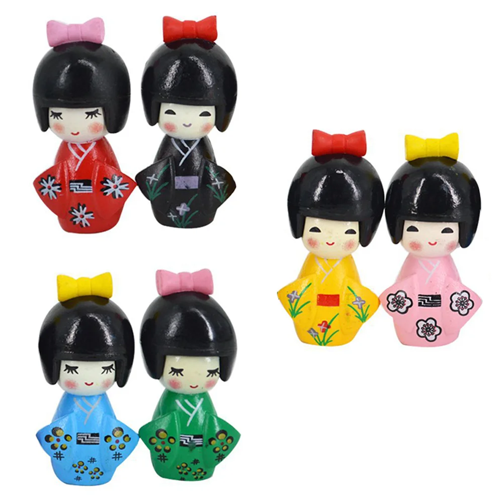 

Miniature Kimono Dolls Japanese Mini Geisha Doll Figurine Traditional Asian Kokeshi Doll Statue Oriental Doll Figurine