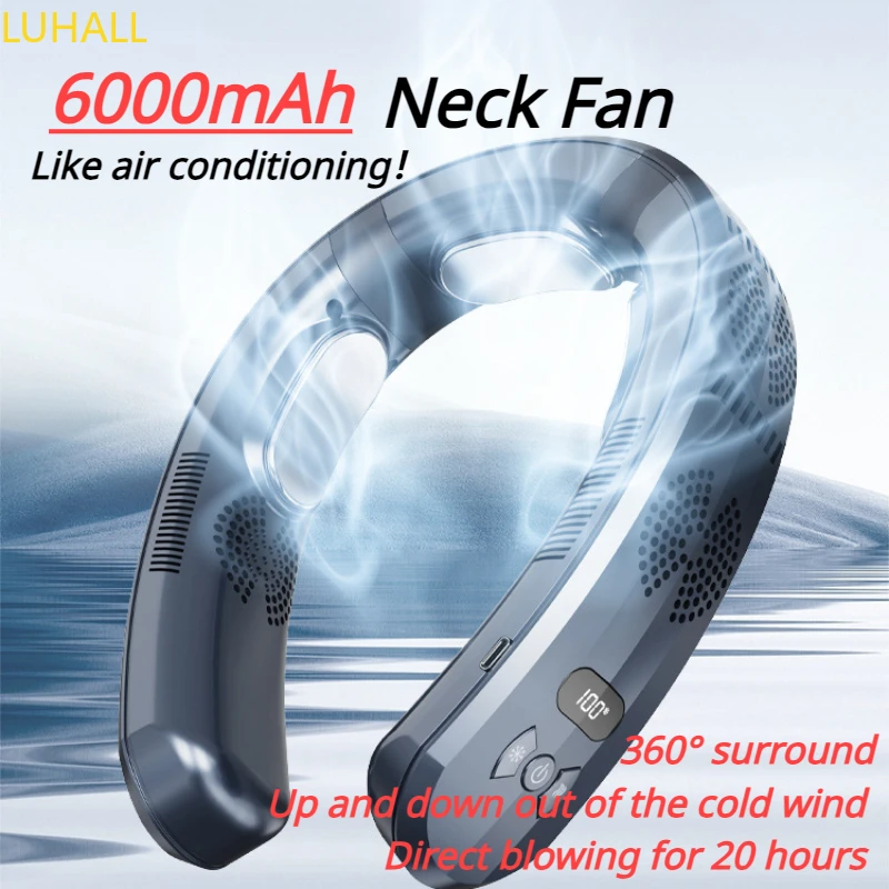 6000mAh Portable Neck Fan Rechargeable Wearable Neck Air Conditioner Semiconductor Refrigeration 5-Core Blowing Wind up and Down
6000mAh Portable Neck Fan Rechargeable Wearable Neck Air Conditioner Semiconductor Refrigeration 5-Core Blowing Wind up and Down