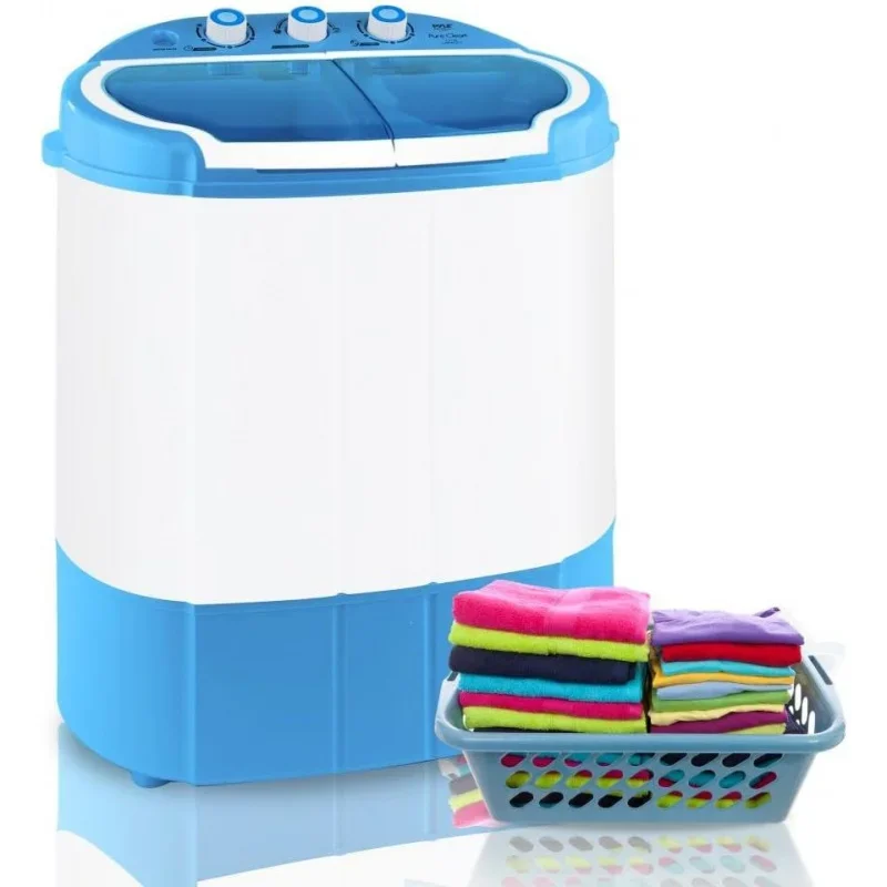

Pyle Upgraded Version Pyle Portable Washer & Spin Dryer, Mini Washing Machine, Twin Tubs, Spin Cycle w/Hose, 11lbs. Capacity
