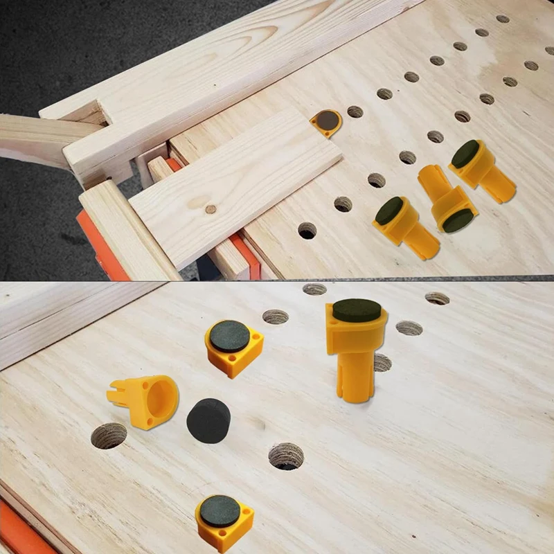 

12Pcs Workbench Peg Brake Stops Bench Clamp Dog Woodworking Table Limit Block Workbench Workshop Tenon Stopper