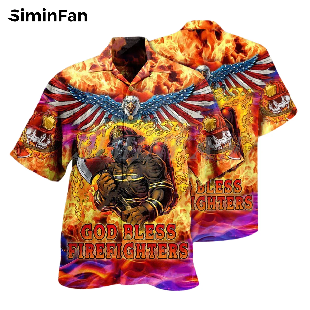God Bless Firefighter Skull 3D Printed Mens Hawaiian Shirts Luxury Camisa Short Sleeve Blouse Summer Casual Unisex Button Top
God Bless Firefighter Skull 3D Printed Mens Hawaiian Shirts Luxury Camisa Short Sleeve Blouse Summer Casual Unisex Button Top