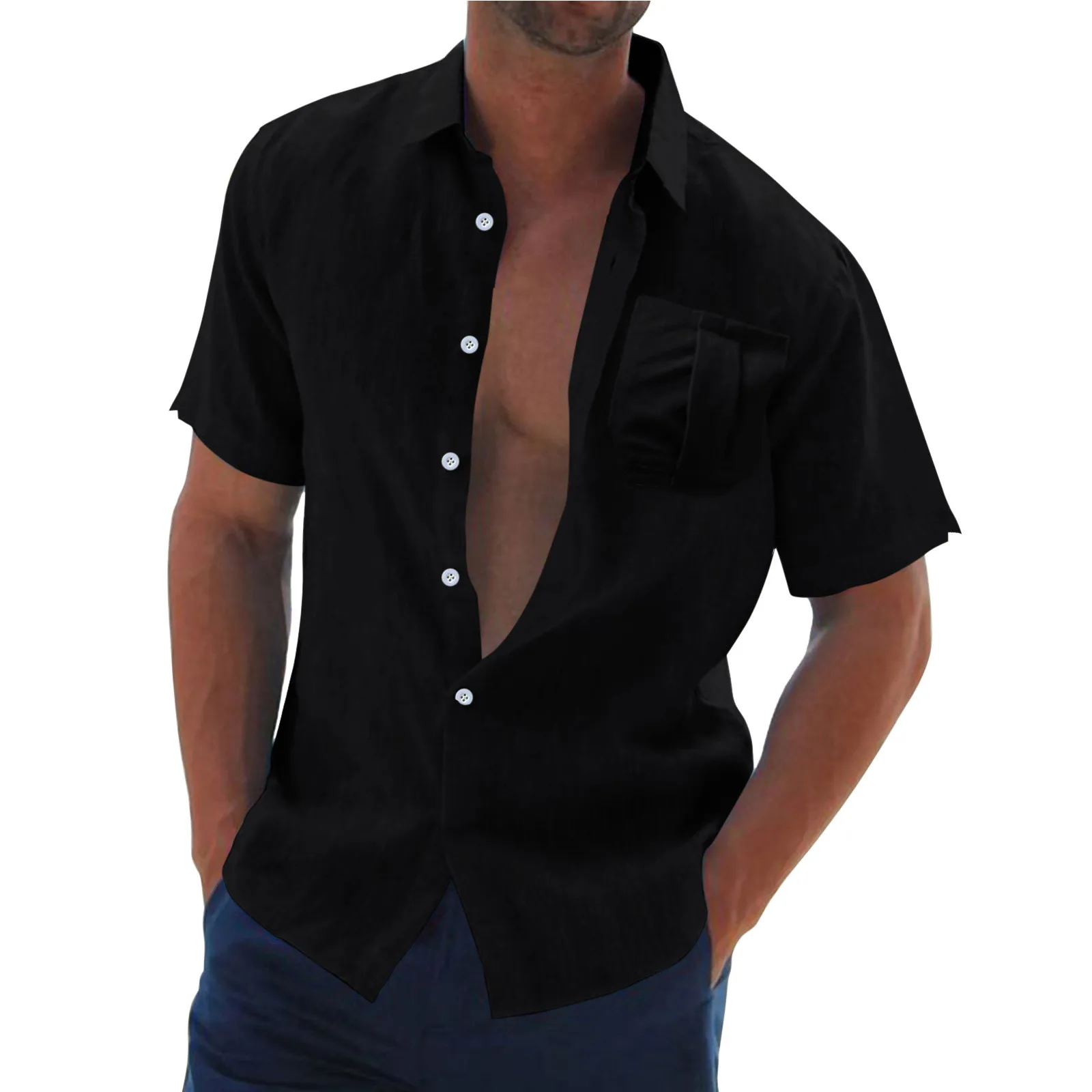 Men Short Sleeve Shirts Turn-Down Collar Summer Male Shirts Casual Pure Color Blouses With Pocket Chemise Homme
Men Short Sleeve Shirts Turn-Down Collar Summer Male Shirts Casual Pure Color Blouses With Pocket Chemise Homme