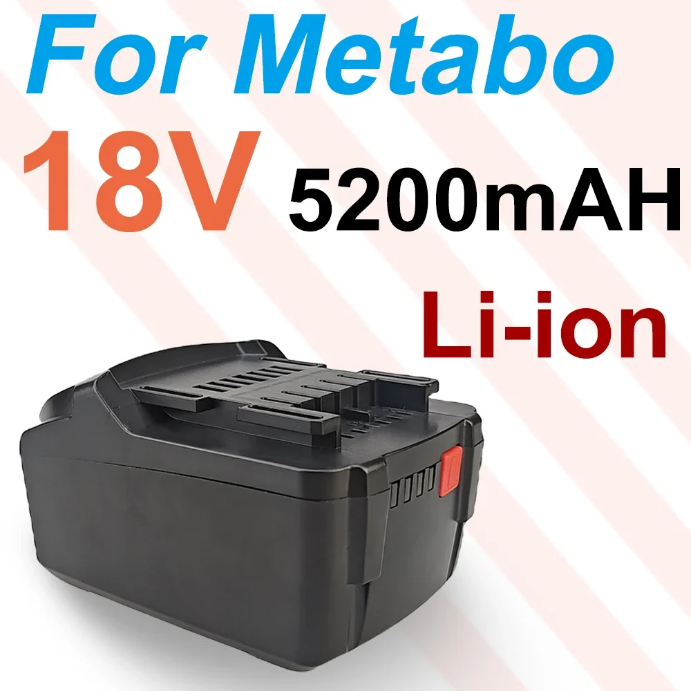 

18V 5200mAh for Metabo Cordless Power Tool Drill Drivers Wrench Hammers Battery BSZ18 625592000 625591000