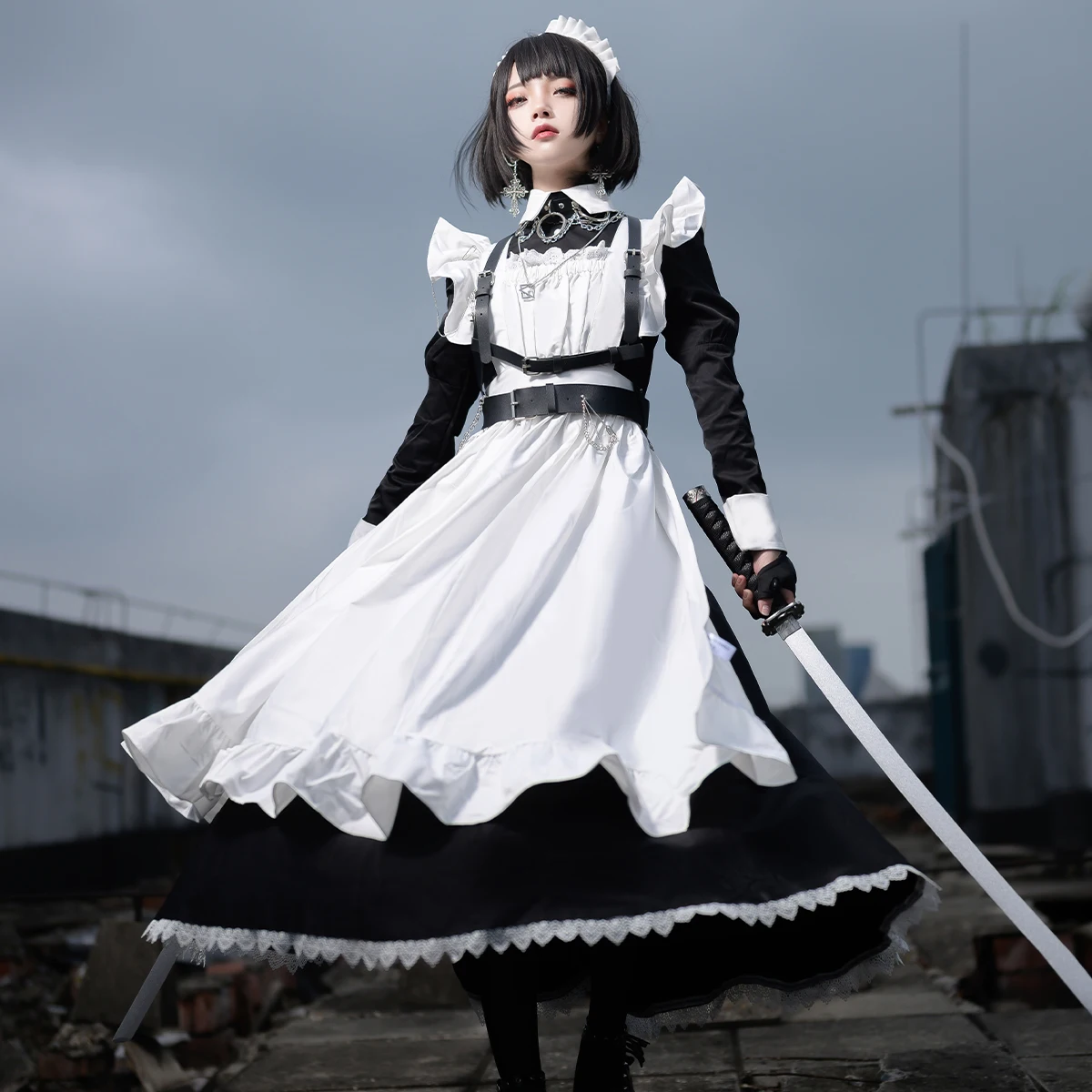 Japanese Cute Maid Apron Dress Black Traditional Maid Maxi Dress Maid Costume Cos Prom Dress Cosplay Costume Women
Japanese Cute Maid Apron Dress Black Traditional Maid Maxi Dress Maid Costume Cos Prom Dress Cosplay Costume Women