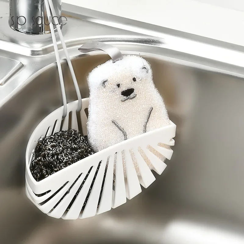 

Kitchen Sink Sponge Holder Sink Shelf Soap Drain Rack Storage Basket Bag Bathroom Organizer Gadget Accessories