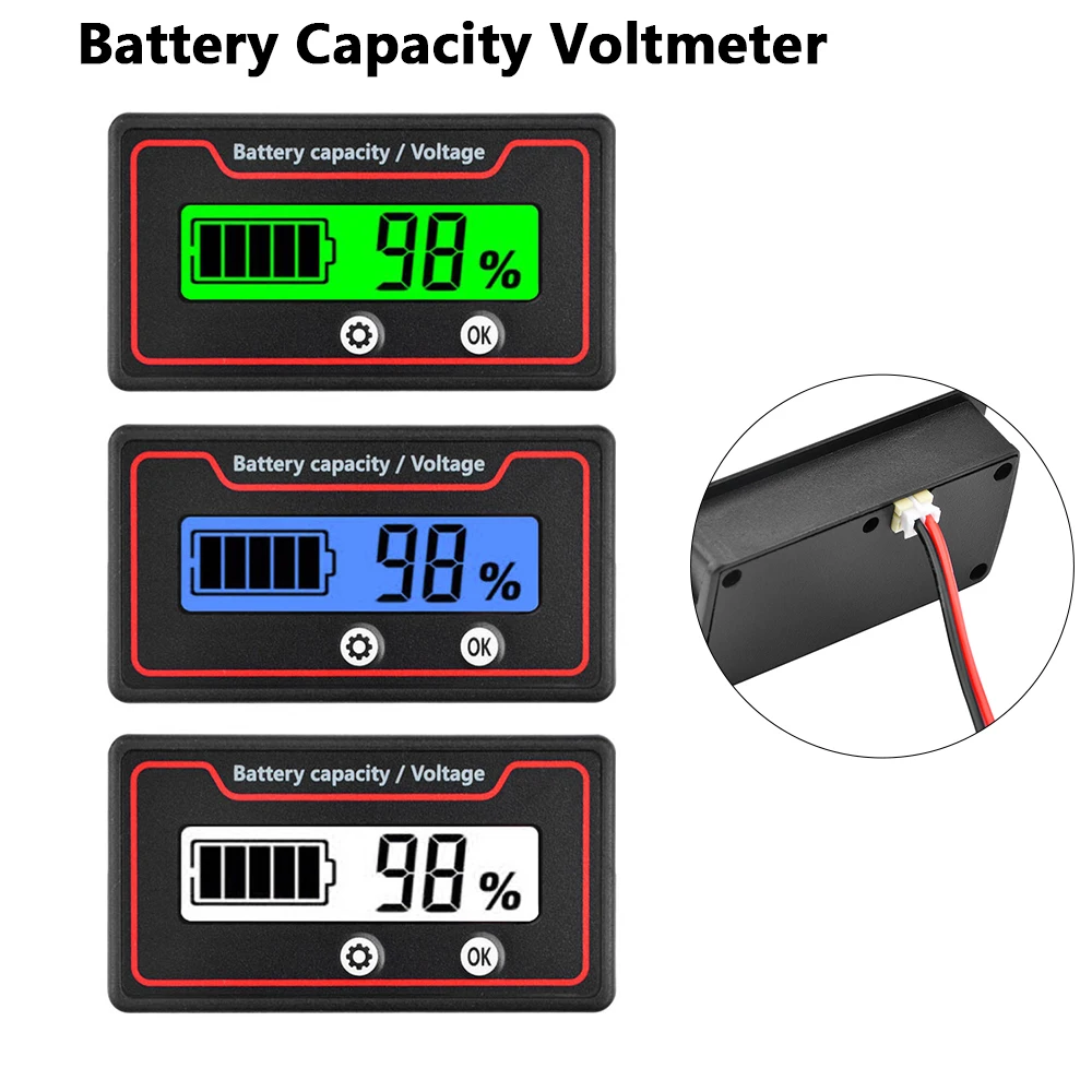 Car Battery Charge Level Indicator DC9V-120V Lead Acid Lithium LiFePO4 Motorcycle Voltmeter Voltage Gauge 12/24/36/48/60/72/84V
Car Battery Charge Level Indicator DC9V-120V Lead Acid Lithium LiFePO4 Motorcycle Voltmeter Voltage Gauge 12/24/36/48/60/72/84V