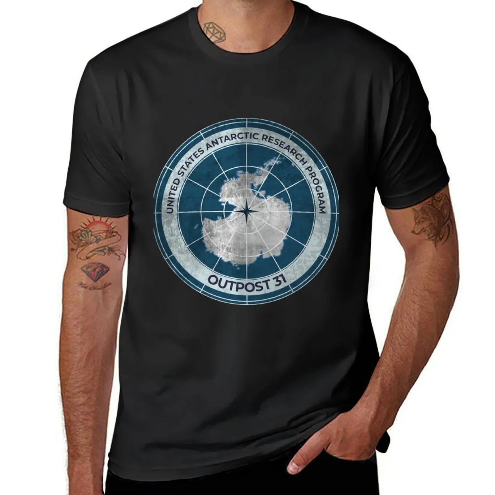 

The Thing - Outpost 31 badge - distressed T-Shirt boys whites hippie clothes mens big and tall t shirts