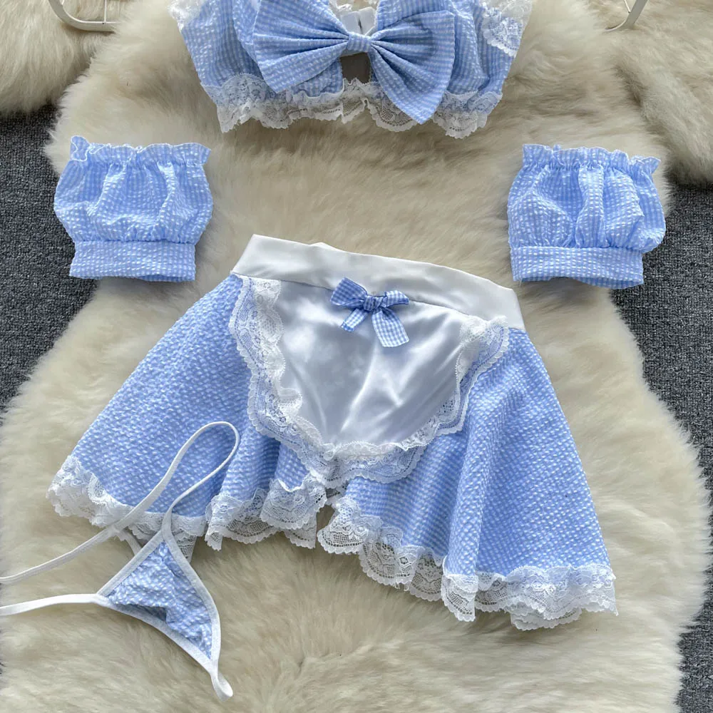 Maidservant Apron Dress Ladies Lace Sweet Erotic Three Pieces Sets Fashion Korean Style Plaid Cosplay Sexy Night Suits 162 Mallzona S8903fcc18ee149fbb604060c0bd362e9J Maidservant Apron Dress Ladies Lace Sweet Erotic Three Pieces Sets Fashion Korean Style Plaid Cosplay Sexy Night Suits Mallzona