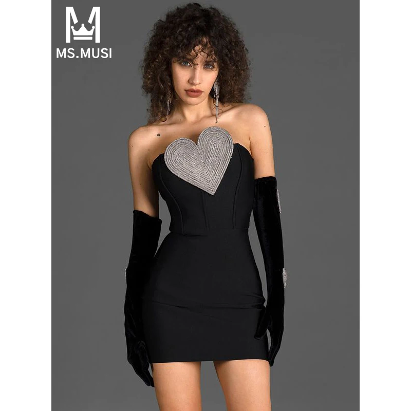 MSMUSI 2024 New Fashion Women Sexy Strapless Heart Diamond Crystal Sequin Bandage Party Club Bodycon Event Mini Dress With Glove
MSMUSI 2024 New Fashion Women Sexy Strapless Heart Diamond Crystal Sequin Bandage Party Club Bodycon Event Mini Dress With Glove