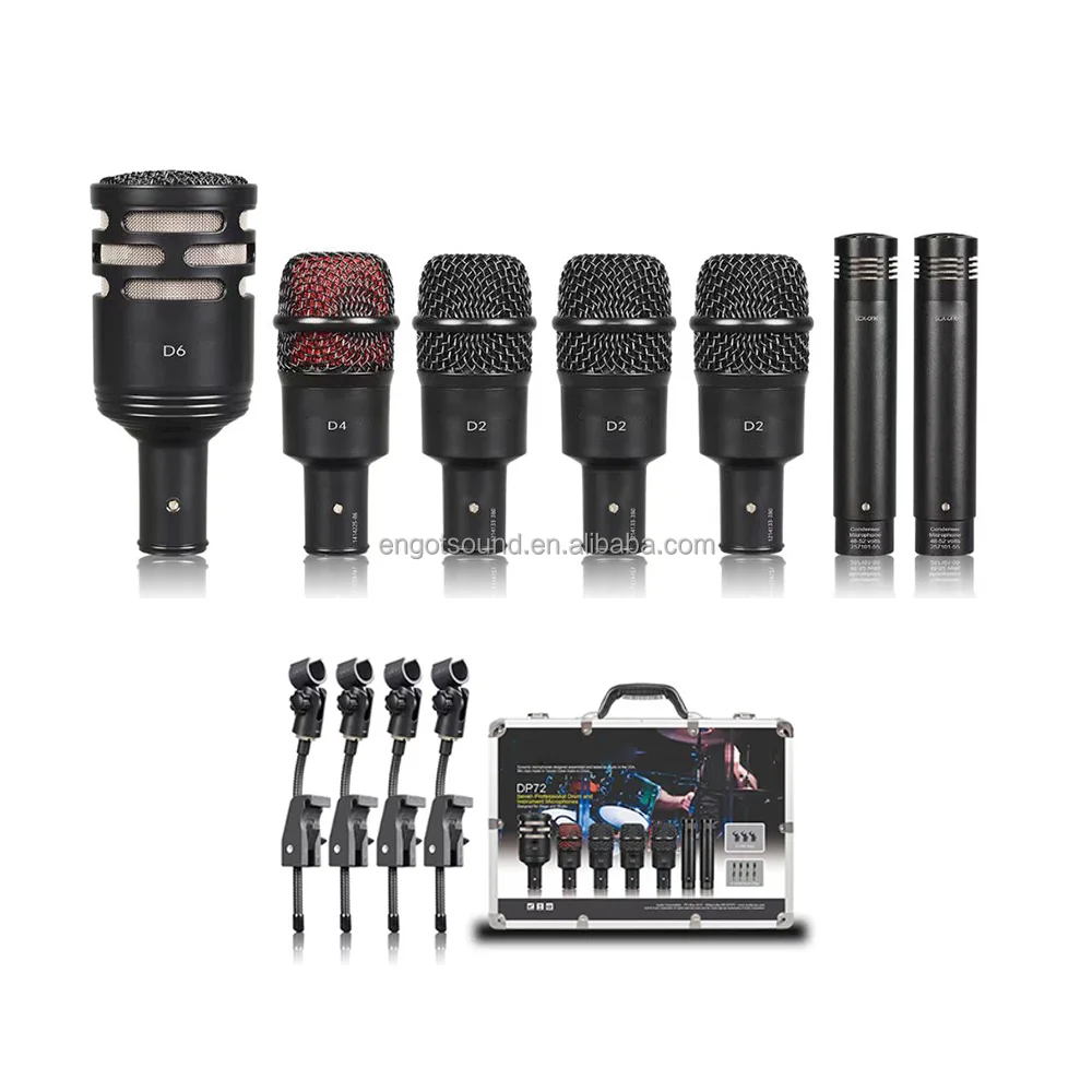 

DP72 studio drum karaoke microphone set 7 piece drum mic Kit Group Kick professional wire full for Audix