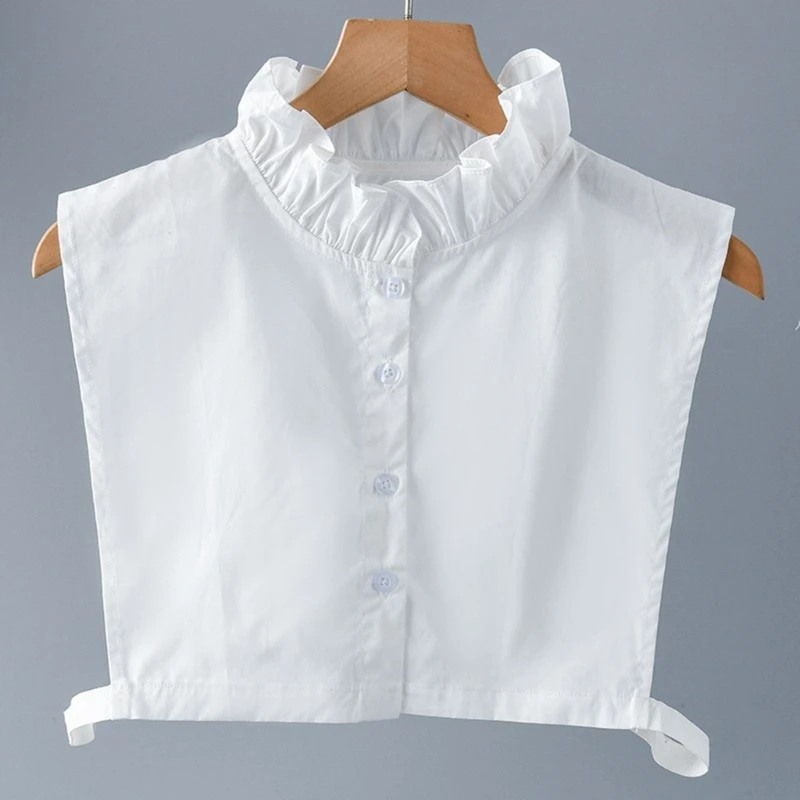 

Многослойная рубашка на пуговицах, съемная блузка с искусственным воротником, водолазка с рюшами, многослойный укороченный топ и