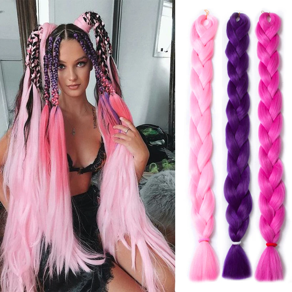 Synthetic Braiding Hair 82inch 165g Heat Fiber Crochet Hair Black Pink Gray Blue Purple Long Jumbo Braid Hair Extensions Bulk
Synthetic Braiding Hair 82inch 165g Heat Fiber Crochet Hair Black Pink Gray Blue Purple Long Jumbo Braid Hair Extensions Bulk