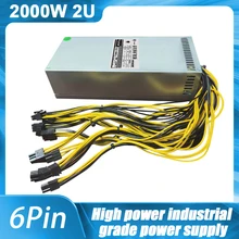 2000W ETH Mining Rig Power Supply 2U Single Channel Miner GPU PSU With 10*PCI 6Pin And Fan 80 PLUS Gold BTC Mining Device Serve
2000W ETH Mining Rig Power Supply 2U Single Channel Miner GPU PSU With 10*PCI 6Pin And Fan 80 PLUS Gold BTC Mining Device Serve