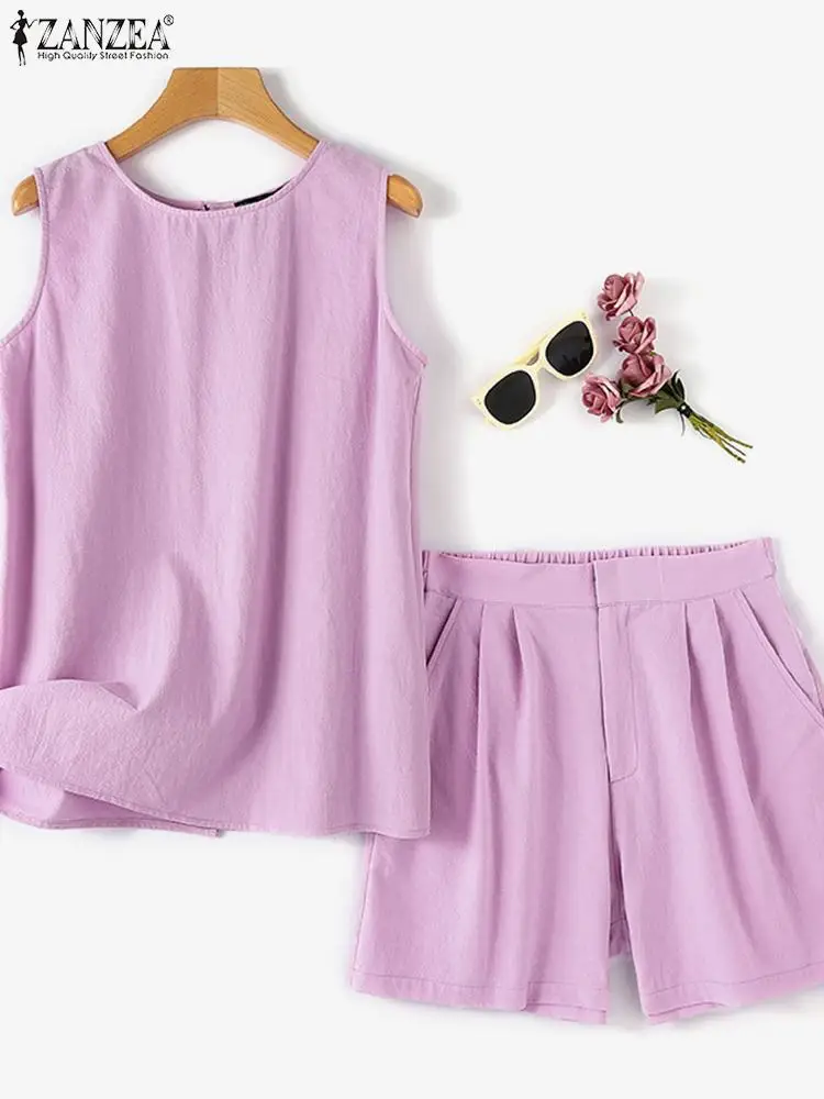 ZANZEA 2PCS Sleeveless Tank Tops Loose Shorts Summer Stylish Matching Sets Female Casual Streetwear Suit Ladies Solid Tracksuit
ZANZEA 2PCS Sleeveless Tank Tops Loose Shorts Summer Stylish Matching Sets Female Casual Streetwear Suit Ladies Solid Tracksuit