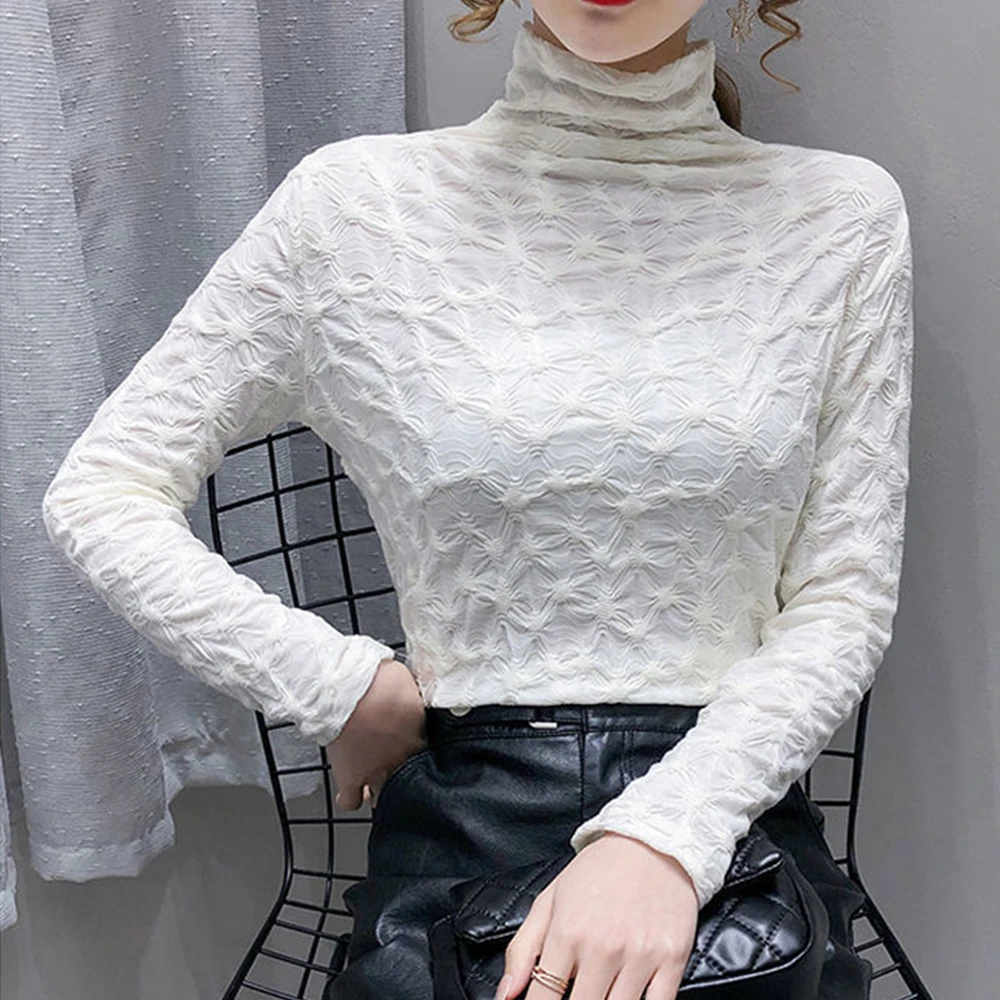Women's High Neck Folds T Shirt Female Blouses Gothic Pullover Long Sleeve T-shirt Street Fashion Knitted Solid Soft S-XL Tops
Women's High Neck Folds T Shirt Female Blouses Gothic Pullover Long Sleeve T-shirt Street Fashion Knitted Solid Soft S-XL Tops
