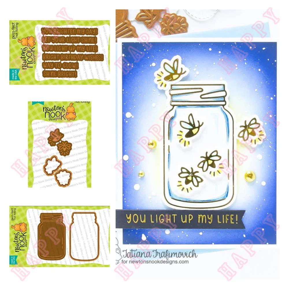 

Metal Cutting Hot foil Bright Sentiments Fireflies Jar Scrapbooking Diary Decoration Paper Craft Embossing Template DIY Handmade