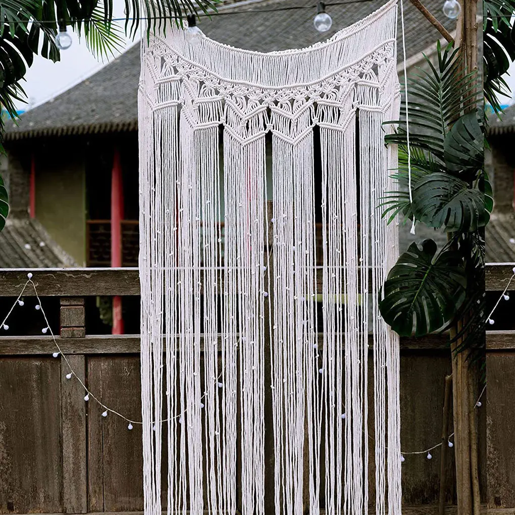 Beige Exquisite Wedding Backdrop Curtain Bohemian Handmade Macrame Tapestry Decorative Wall Hanging
Beige Exquisite Wedding Backdrop Curtain Bohemian Handmade Macrame Tapestry Decorative Wall Hanging