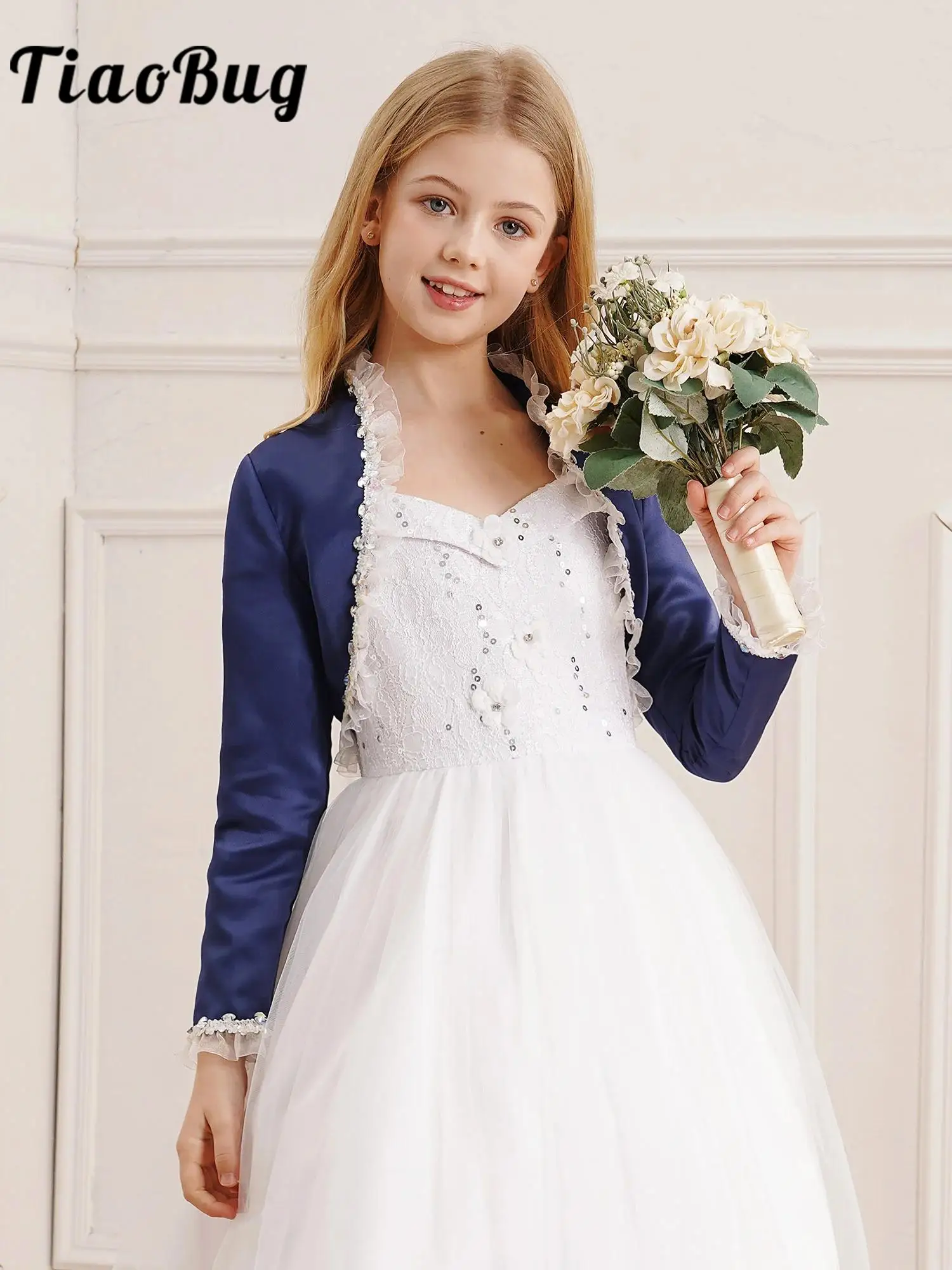 Children Elegant Satin Wrap Flower Girls Dress Jacket Wedding Bolero Long Sleeve Open Front Crop Cardigan Party Shrug Accessory
Children Elegant Satin Wrap Flower Girls Dress Jacket Wedding Bolero Long Sleeve Open Front Crop Cardigan Party Shrug Accessory