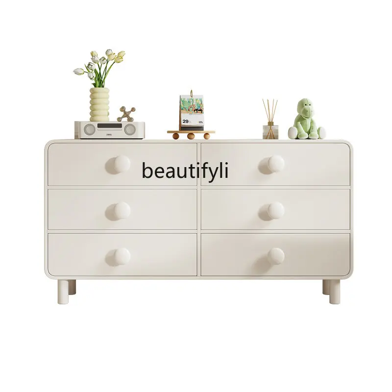 

Light Luxury Cream Style Modern Minimalist Locker Living Room Chest of Six Drawers Sideboard Cabinet Curio Cabinet