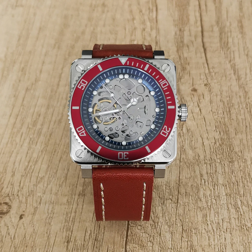 New 42mm GEERVO No Logo Sapphire Crystal Stainless Steel Square Case Japanese NH70 Movement Hollow Out Skeleton Watch Men 10Bar
New 42mm GEERVO No Logo Sapphire Crystal Stainless Steel Square Case Japanese NH70 Movement Hollow Out Skeleton Watch Men 10Bar