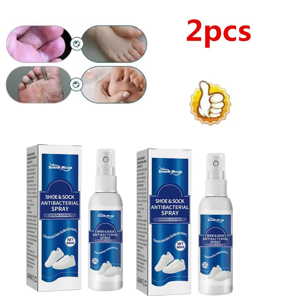 

2PCS 60ml Shoe Deodorizer Foot Shoe Odor Spray Foot Odor Shoes Stink Freshener Socks Odor Remover Spray Refresh Antiperspirant