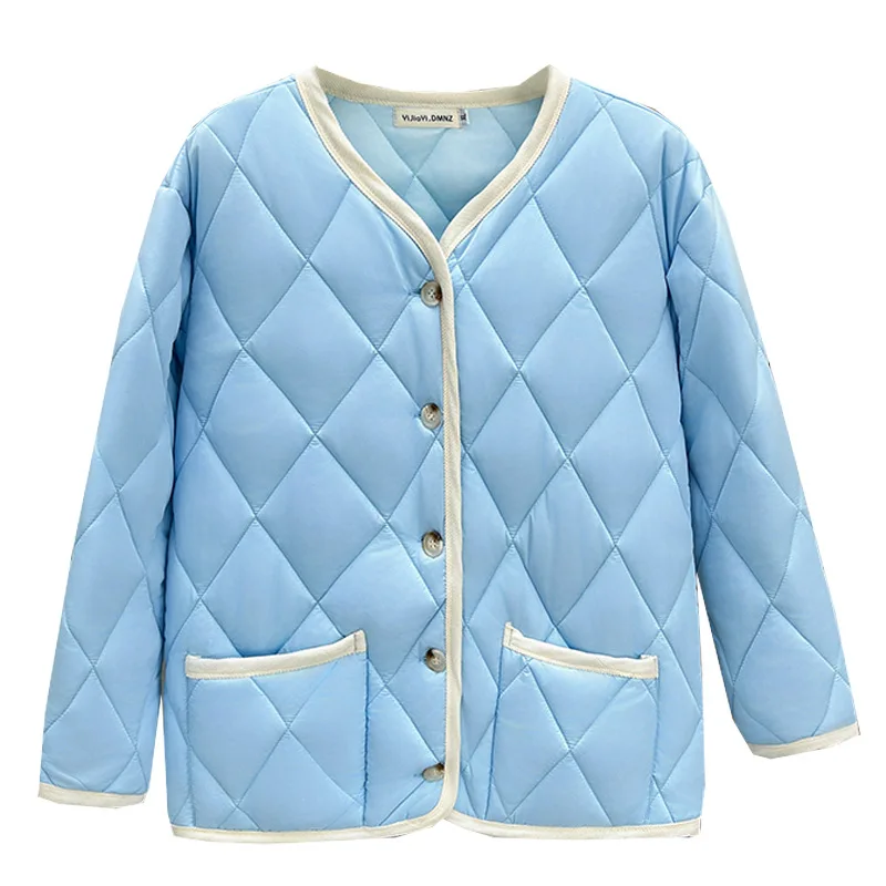 

Autumn Winter 100kg Fashion Chic Thin Cotton-padded Jacket Plus Size Women's Warm Argyle V-Neck Parka