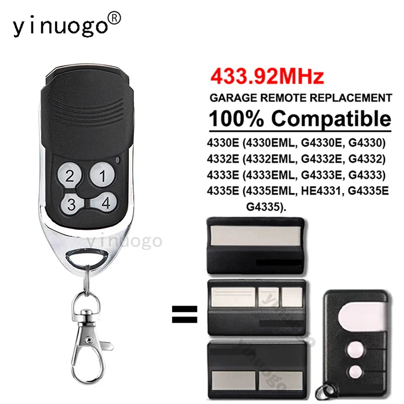 

4333E 4332E 4330E 4335E 4330EML 4332EML 4333EML 4335EML 1A5477-1 Garage Remote Control 433.92MHz Rolling Code Garage Door Opener