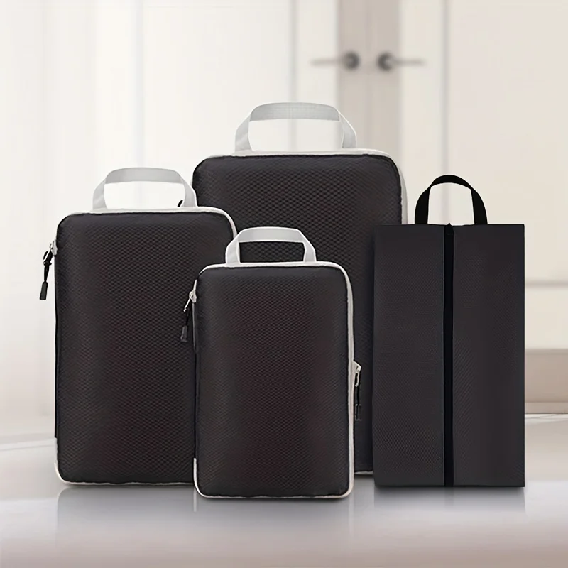 

4 шт. водонепроницаемые портативные дорожные сумки для хранения, компрессионные пакеты-органайзеры для чемоданов, упаковочные кубики