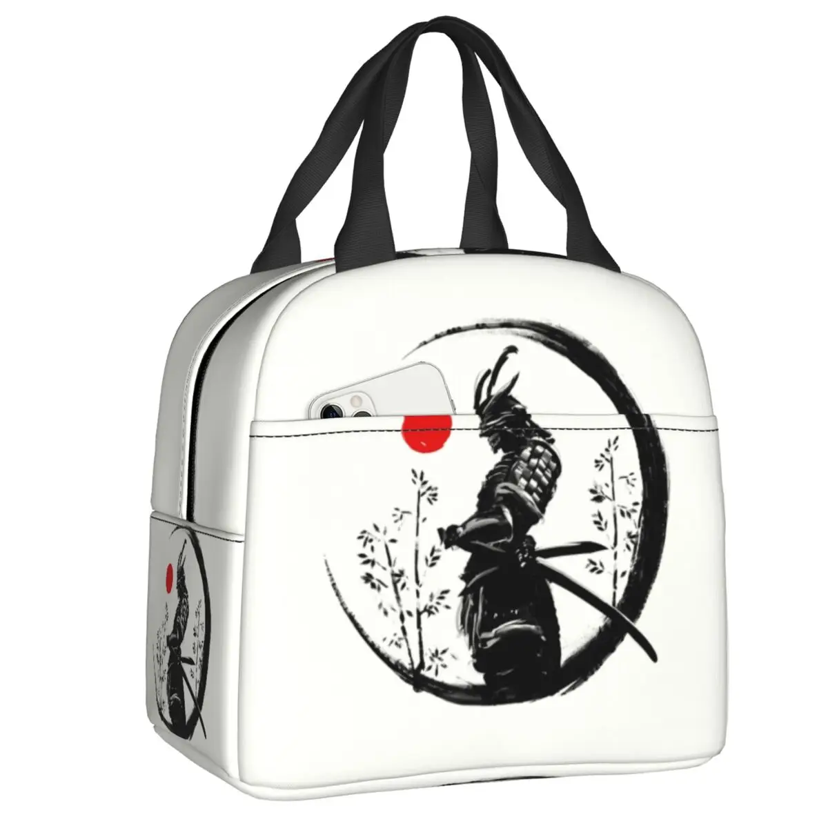 

Japanese Samurai Warrior Lunch Bag Leakproof Cooler Thermal Insulated Bento Box For Women Kids Work Picnic Travel Food Tote Bags