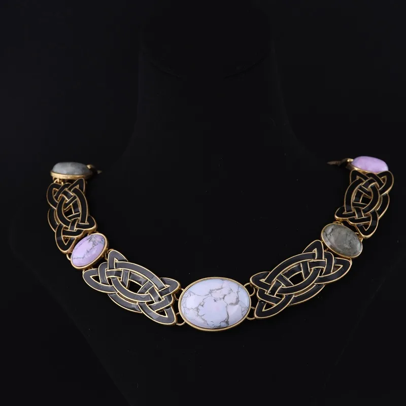 

Timeless Wonder Fancy Enamel Geo Stone Chains Necklaces for Women Designer Jewelry Runway Luxury Rare Top Mix Retro Neat 5473