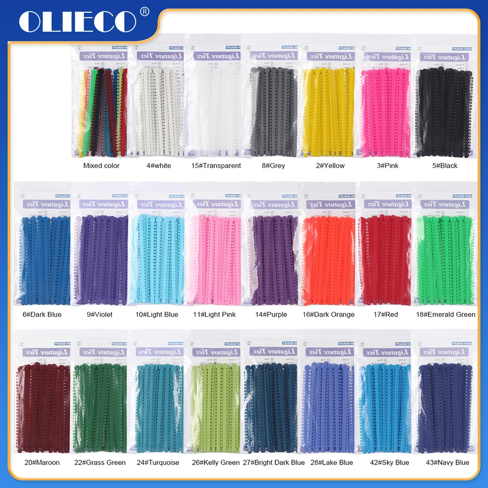 Dental Elastic Ligature Ties Bands Elastomeric for Orthodontic Brace Brackets 23 Colors Available 1000 Ties Rings per Pack
Dental Elastic Ligature Ties Bands Elastomeric for Orthodontic Brace Brackets 23 Colors Available 1000 Ties Rings per Pack