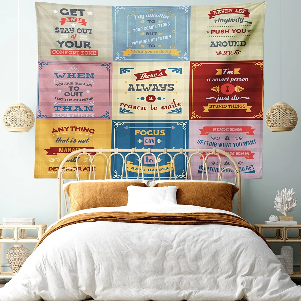 Saying Tapestry Queen Size, Words Pattern Success with Positive Attitude Themed Art Wall Hanging Bedspread Bed Cover Wall Decor
Saying Tapestry Queen Size, Words Pattern Success with Positive Attitude Themed Art Wall Hanging Bedspread Bed Cover Wall Decor