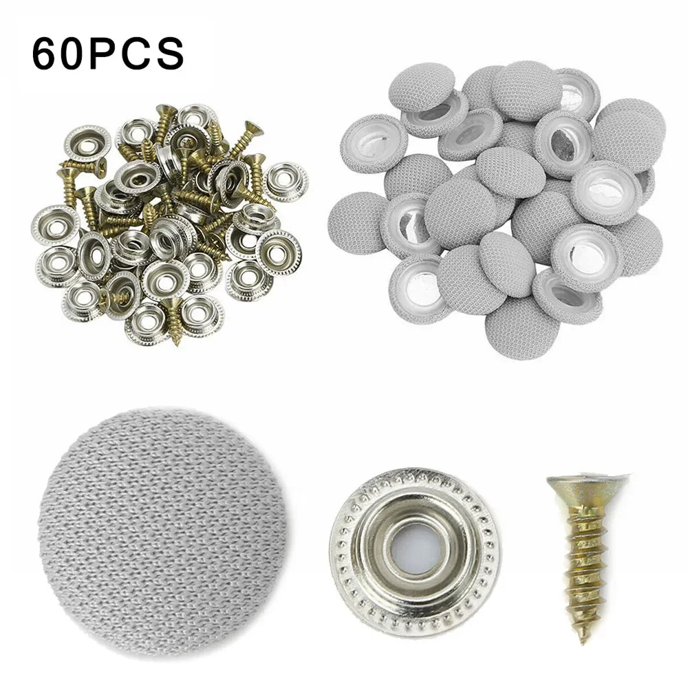 

60pcs Car Interior Roof Buckles Headliner Ceiling Cloth Fixing Screw Cap Repair Automotive Care Fabric Buckle Rivets Retainer NE