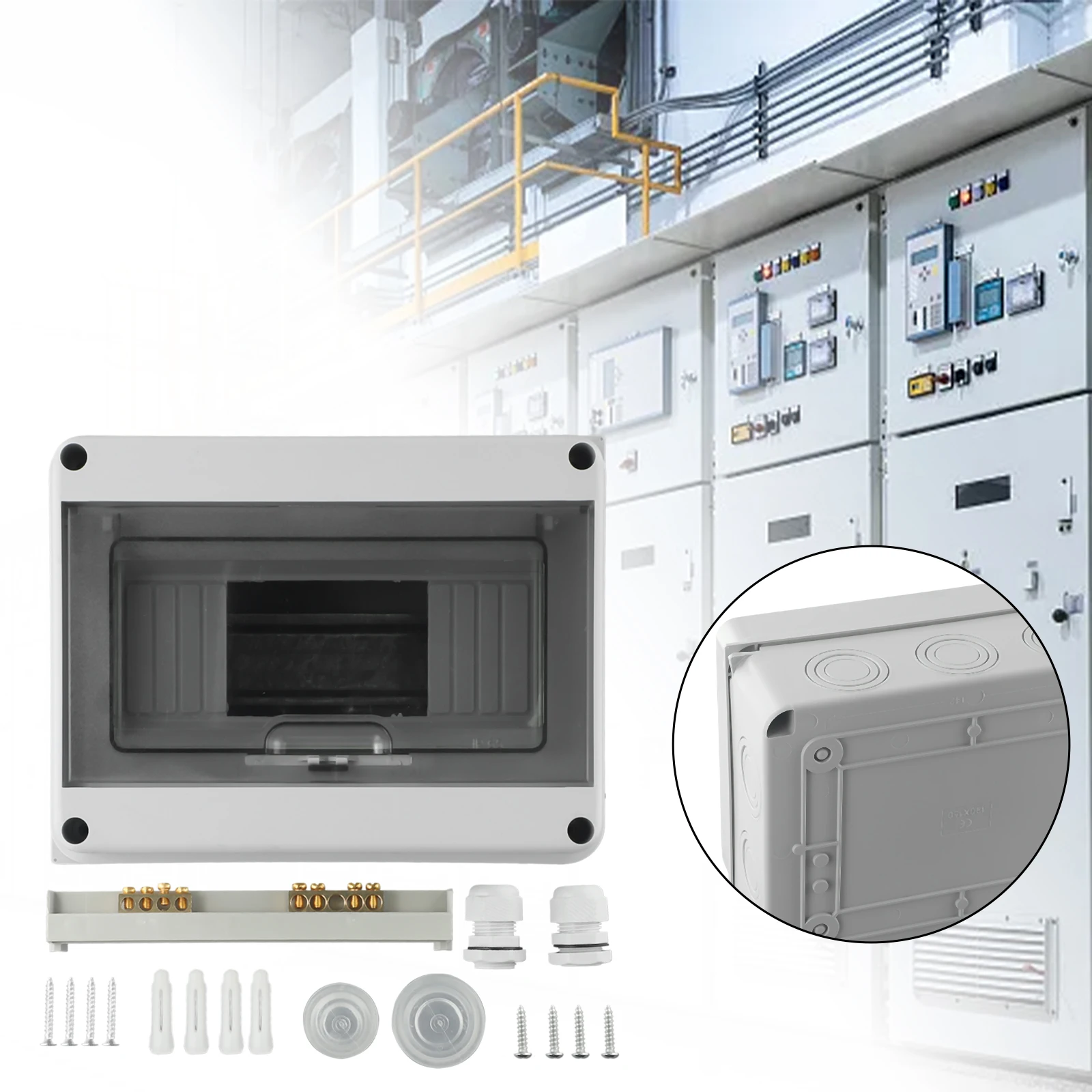 Strong and Durable Waterproof Distribution Box for Outdoor Use 1 Row 8 Modules IP65 Fuse Box Suitable for All Environments
Strong and Durable Waterproof Distribution Box for Outdoor Use 1 Row 8 Modules IP65 Fuse Box Suitable for All Environments