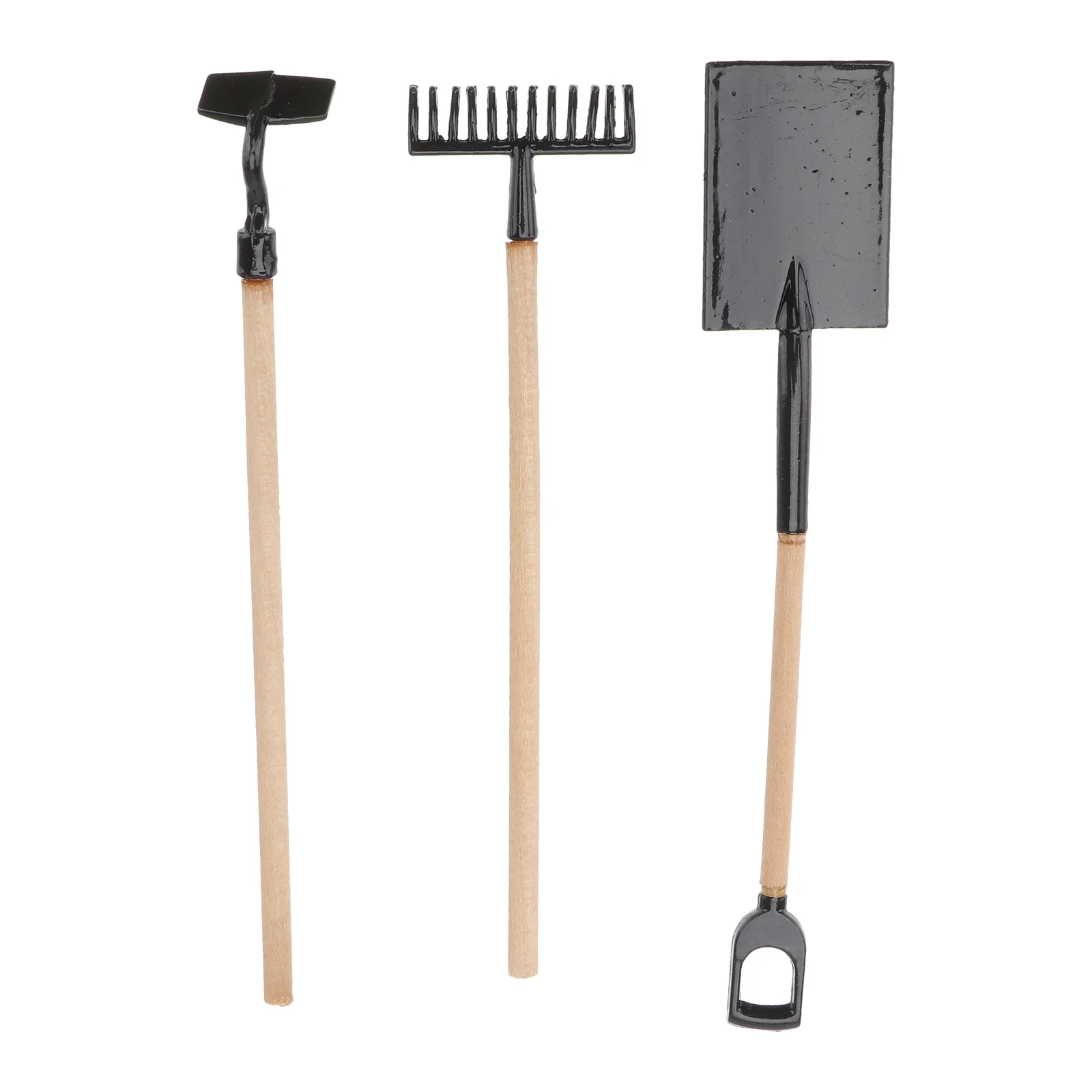 

Gardening Three Piece Set Simulation Rake and Spade Toys Mini Playing House Decor Children Alloy Fake Tool Hoe Children’s