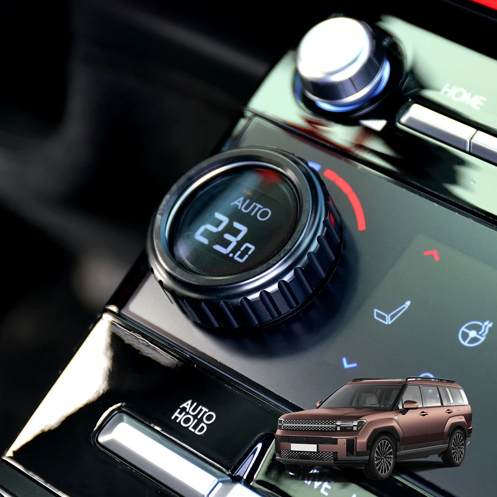 

Алюминиевое красное синее черное внутреннее Авто кондиционерное управление переменным током Konb кольцевая крышка отделка для Hyundai Santa Fe MX5 LHD RHD