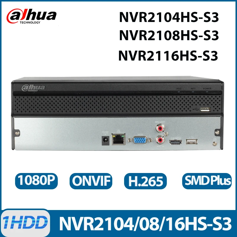 Dahua NVR2104/08/16HS-S3 4/8/16 Channels 1U 1HDD Onvif SMD Plus Smart Home Camera System Motion Detection Network Video Recorder
Dahua NVR2104/08/16HS-S3 4/8/16 Channels 1U 1HDD Onvif SMD Plus Smart Home Camera System Motion Detection Network Video Recorder