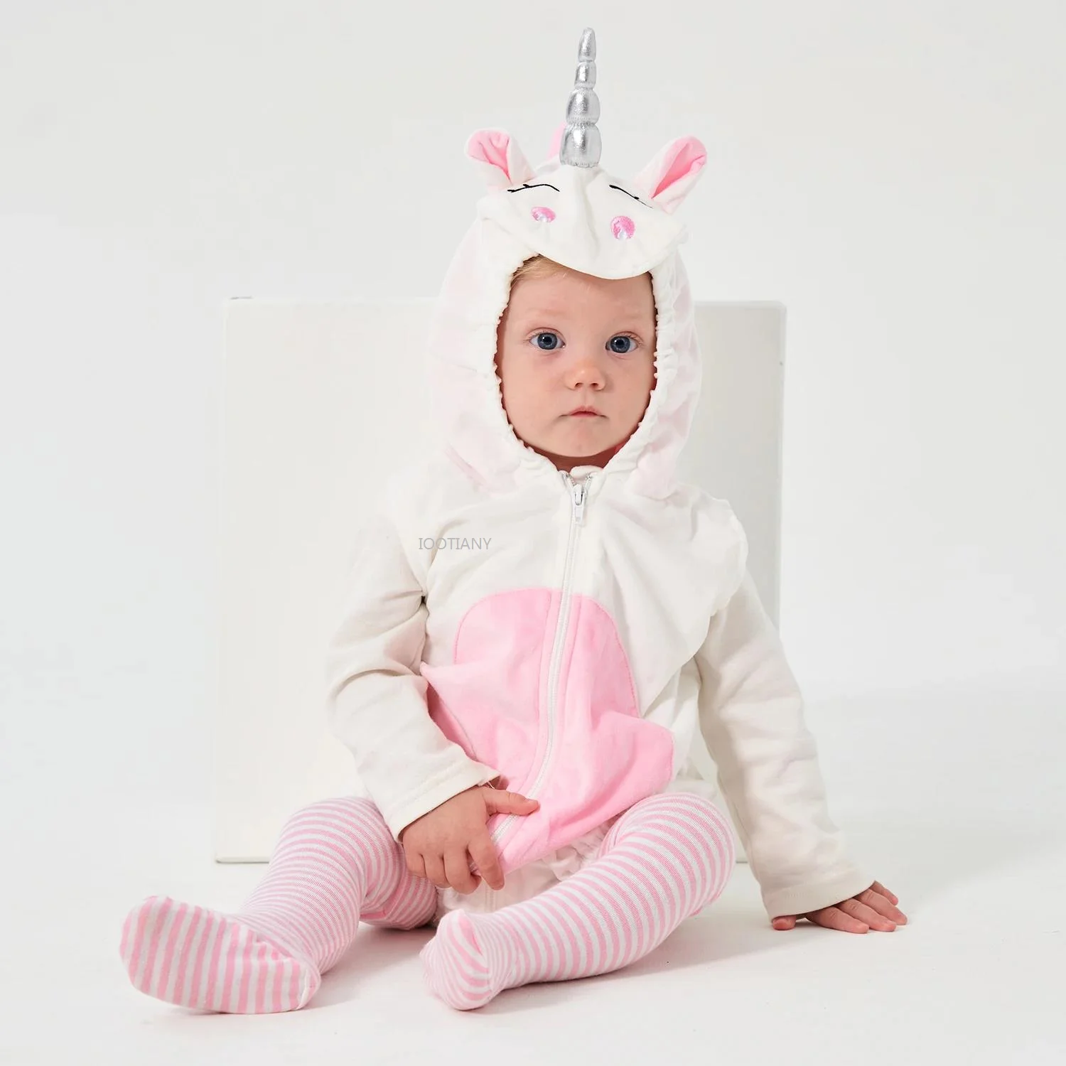 

New 0-24M Baby Girls Unicorn Costume Infant Hoodie Bodysuit Romper Sleeveless Halloween Purim Birthday Fancy Dress