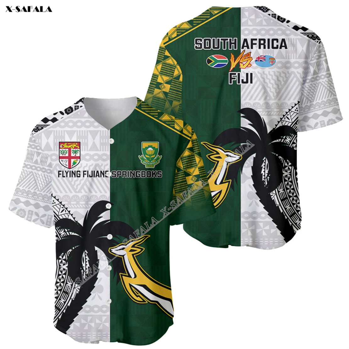 

FIJI Rugby Samoa South Africa Custom 3D Printed High Quality Baseball Jersey Shirt Tee Men Adult Clothing Casual Top Sport