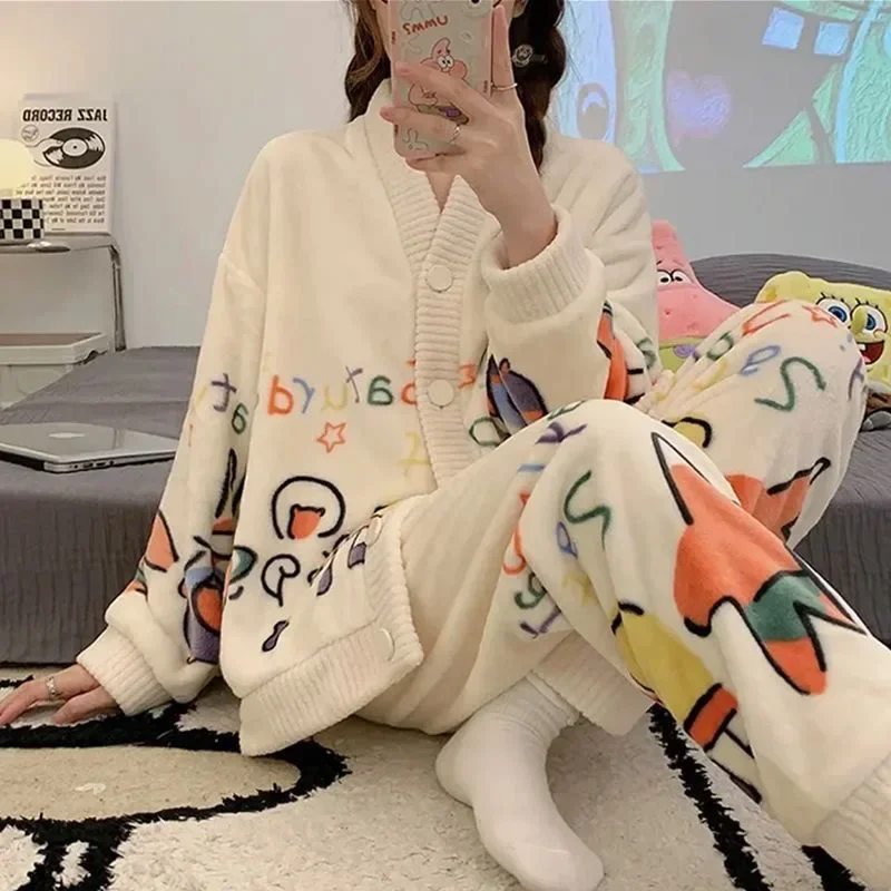 Strawberry Print Sleepwear Women Pajamas Set Winter Fleece Velvet 2 Pieces Home Suit Sleep Fluffy Korean Piiama Warm Night Wear
Strawberry Print Sleepwear Women Pajamas Set Winter Fleece Velvet 2 Pieces Home Suit Sleep Fluffy Korean Piiama Warm Night Wear