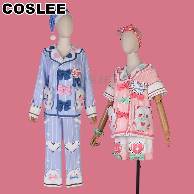 

COSLEE PJSK Hanasato Minori Aoyagi Toya Cosplay Costume Lovely Cute Pajamas Home Clothing Uniform Top Pants Women Halloween
