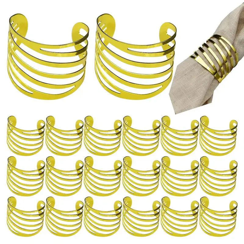 

Золотые кольца, 20 шт., металлические столовые салфетки, изысканные пряжки, набор колец из сплава для салфеток, Свадебный держатель для салфеток для стола