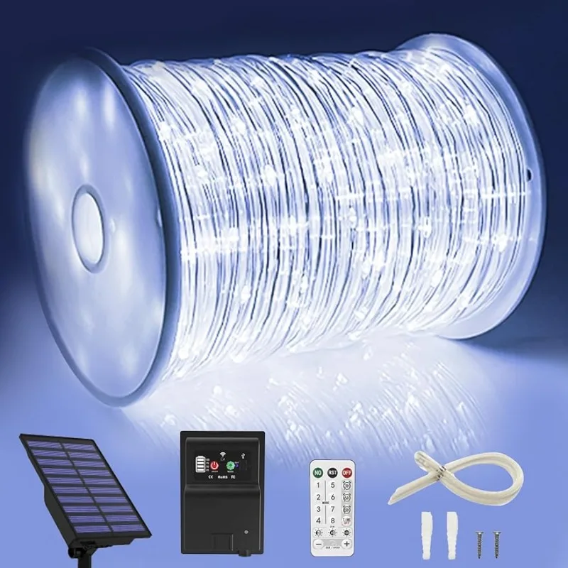 LED Rope Lights Solar Powered Waterproof String Lights Christmas Garden Fence Yard Party Pool Wedding Decor (1000 LED White)
LED Rope Lights Solar Powered Waterproof String Lights Christmas Garden Fence Yard Party Pool Wedding Decor (1000 LED White)